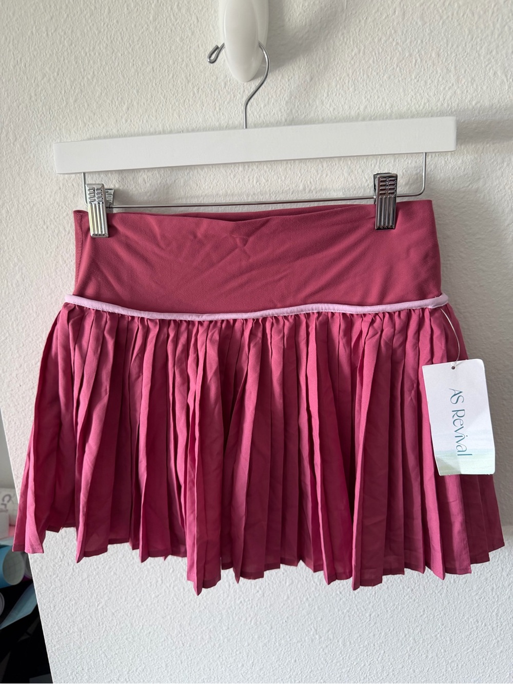 Pink Pleated Mini Skirt